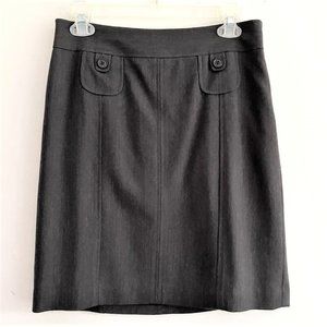 ANN TAYLOR LOFT Charcoal Gray Wool Pencil Skirt